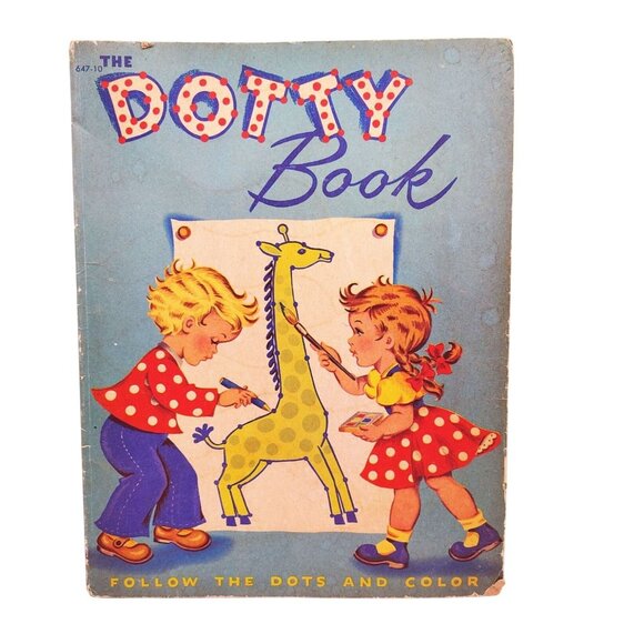 Whitman Publishing Other - Vintage Dotty Coloring Book 1950 Whitman Follow The Dots Color Activity Retro